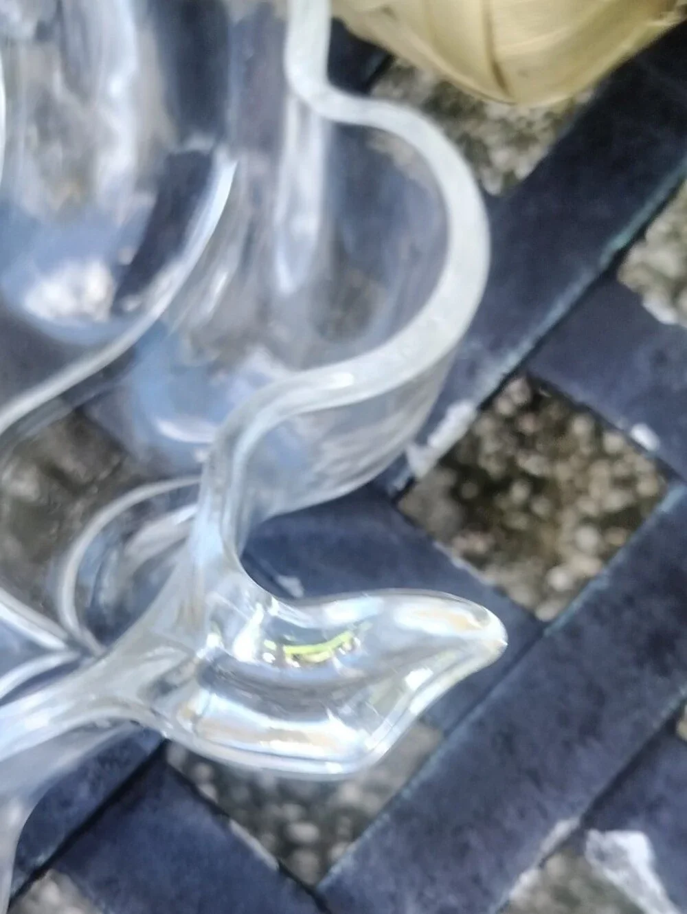 Vintage Clear Glass Large Leaf Serving Bowl Statement Piece